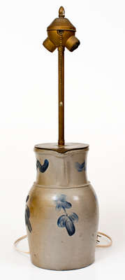 1 Gal. Decorated Stoneware Pitcher (Lamp Conversion), Baltimore origin