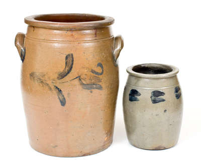 Lot of Two: Western PA Stoneware Jars incl. G. & A. Black attributed Example