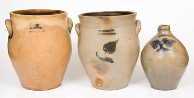 Lot of Three: L. NORTON / BENNINGTON, VT Stoneware Jug and Jars