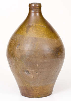 CHARLESTOWN (Frederick Carpenter, Boston) Stoneware Jug with Iron Oxide Dip