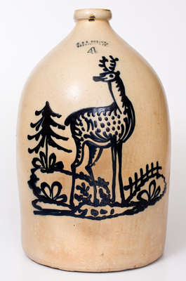 J. & E. NORTON / BENNINGTON, VT Four-Gallon Stoneware Deer Jug