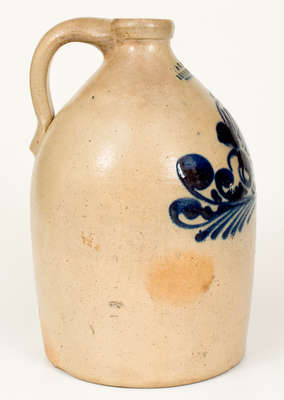 One-Gallon J. & E. NORTON / BENNINGTON, VT Stoneware Jug w/ Floral Decoration