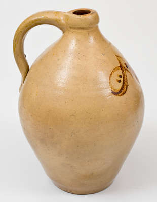 Scarce L. NORTON & SON (Bennington) Stoneware Jug w/ Ochre-Slip Flourish