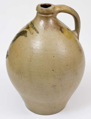 Rare L. NORTON & Co / BENNINGTON Stoneware Jug w/ Incised Bird