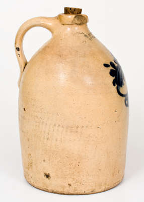 Scarce One-Gallon J. & E. NORTON. / BENNINGTON, VT Stoneware Jug w/ Flowering Urn