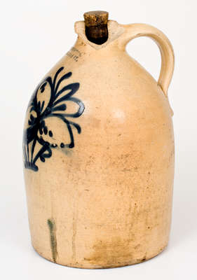 Scarce One-Gallon J. & E. NORTON. / BENNINGTON, VT Stoneware Jug w/ Flowering Urn