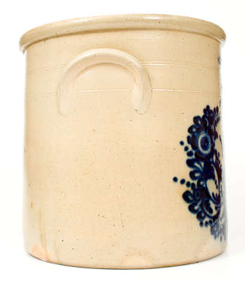 Exceptional Six-Gallon J. & E. NORTON / BENNINGTON, VT Crock w/ Floral Wreath and 1857 Date