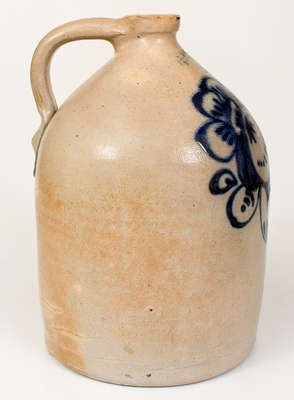 Rare J. &. E. NORTON. / BENNINGTON VT Stoneware Jug w/ Cornucopia Decoration