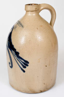 Two-Gallon O.L. & A.K. BALLARD. / BURLINGTON. VT Stoneware Jug w/ Large Cobalt Bird