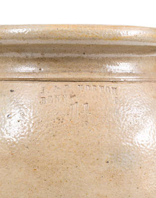 Rare Little Falls, NY Stoneware Advertising Jar, attrib. J. & E. Norton, Bennington, VT