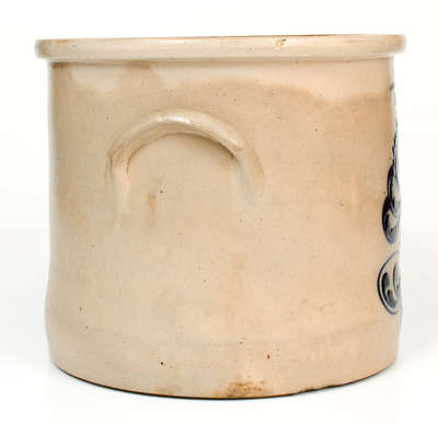 Unusual Three-Gallon J. & E. NORTON / BENNINGTON VT Stoneware Crock w/ Floral Decoration