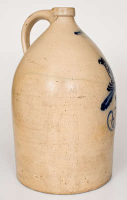 Scarce Four-Gallon J. NORTON & CO / BENNINGTON VT Stoneware Jug w/ Double Bird Decoration