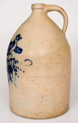 Scarce Four-Gallon J. NORTON & CO / BENNINGTON VT Stoneware Jug w/ Double Bird Decoration