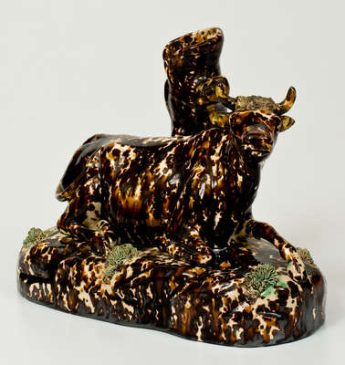 Scarce Flint Enamel Figure of a Cow, attributed to Lyman, Fenton & Co., Bennington, VT