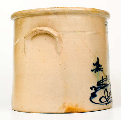 Three-Gallon J. & E. NORTON / BENNINGTON, VT Stoneware Crock w/ Rooster Scene