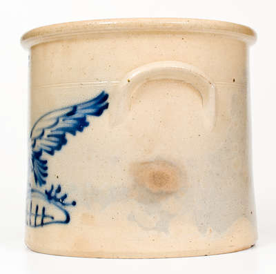 Scarce J. & E. NORTON / BENNINGTON VT Stoneware Crock w/ Cobalt Hawk Decoration