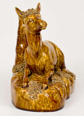 Scarce Flint Enamel Figure of a Deer: Lyman, Fenton & Co. / FENTON'S ENAMEL PATENTED 1849 / Bennington, VT