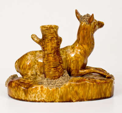 Scarce Flint Enamel Figure of a Deer: Lyman, Fenton & Co. / FENTON'S ENAMEL PATENTED 1849 / Bennington, VT