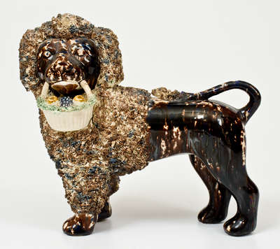 Flint Enamel Figure of a Spaniel, attributed to Lyman, Fenton & Co., Bennington, VT, circa 1849-1858