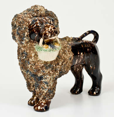 Flint Enamel Figure of a Spaniel, attributed to Lyman, Fenton & Co., Bennington, VT, circa 1849-1858