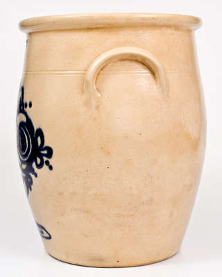 Exceptional Four-Gallon J. & E. NORTON / BENNINGTON, VT Stoneware Jar w/ Elaborate Flowering Urn