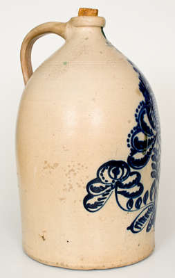 Exceptional Four-Gallon J. & E. NORTON / BENNINGTON, VT Jug w/ Profuse Floral Decoration