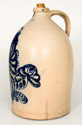 Exceptional Four-Gallon J. & E. NORTON / BENNINGTON, VT Jug w/ Profuse Floral Decoration