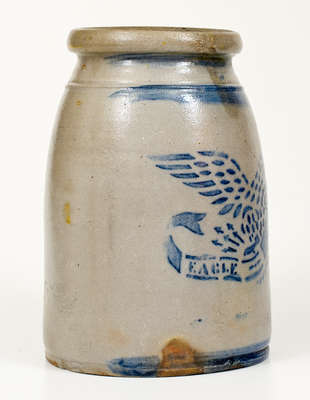 EAGLE POTTERY Stoneware Canning Jar w/ Stenciled Eagle Motif, Greensboro, PA
