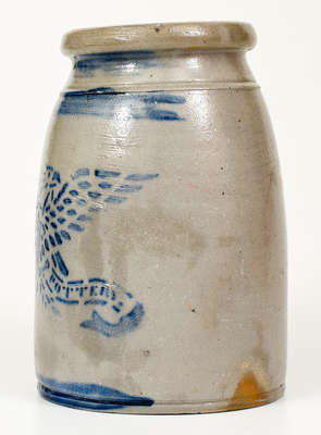 EAGLE POTTERY Stoneware Canning Jar w/ Stenciled Eagle Motif, Greensboro, PA