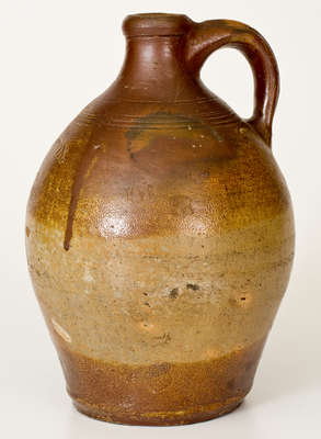 Half-Gallon BOSTON Iron-Decorated Stoneware Jug, Frederick Carpenter, early 19th century