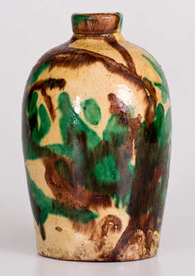 Exceptional Multi-Glazed Redware Jug, attrib. J. Eberly & Co. or S. Bell & Sons, Strasburg, VA