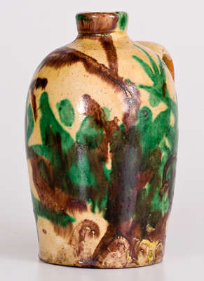 Exceptional Multi-Glazed Redware Jug, attrib. J. Eberly & Co. or S. Bell & Sons, Strasburg, VA