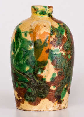 Exceptional Multi-Glazed Redware Jug, attrib. J. Eberly & Co. or S. Bell & Sons, Strasburg, VA