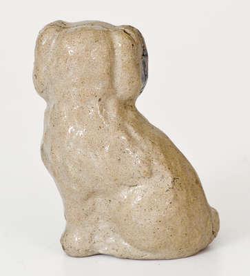 Miniature Cobalt-Decorated John Bell (Waynesboro, PA) Stoneware Figure of a Spaniel