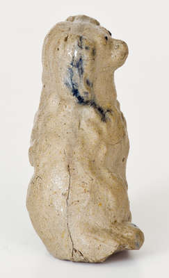 Miniature Cobalt-Decorated John Bell (Waynesboro, PA) Stoneware Figure of a Spaniel