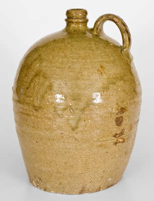 Exceedingly Rare Stoneware Jug w/ "LANDRUM" Handle Stamp, Benjamin Franklin Landrum, Edgefield District, SC