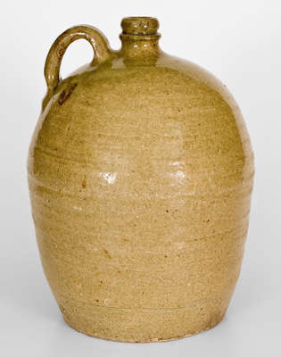 Exceedingly Rare Stoneware Jug w/ "LANDRUM" Handle Stamp, Benjamin Franklin Landrum, Edgefield District, SC