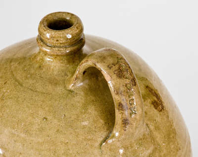 Exceedingly Rare Stoneware Jug w/ "LANDRUM" Handle Stamp, Benjamin Franklin Landrum, Edgefield District, SC