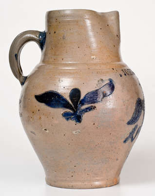 Highly Important Stoneware Pitcher w/ Incised Federal Eagle Decoration, New York City, September 15, 1806