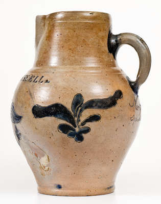 Highly Important Stoneware Pitcher w/ Incised Federal Eagle Decoration, New York City, September 15, 1806