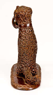 Pennsylvania Redware Figure of a Dog w/ Basket, circa 1850-1880