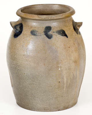 H. SMITH & Co. (Alexandria, VA) Stoneware Jar w/ Cobalt Foliate Decoration