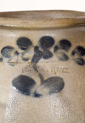H. SMITH & Co. (Alexandria, VA) Stoneware Jar w/ Cobalt Foliate Decoration