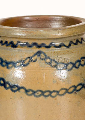 B.C. MILBURN / ALEXA (Alexandria, VA) Stoneware Jar w/ Slip-Trailed Cobalt Decoration