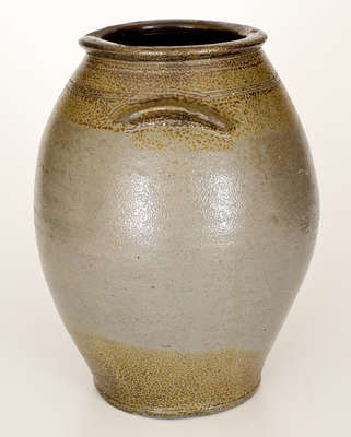 Very Rare Stoneware Jar w/ Double Iron-Dipped Decoration, attrib. John Swann, Alexandria