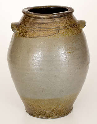 Very Rare Stoneware Jar w/ Double Iron-Dipped Decoration, attrib. John Swann, Alexandria