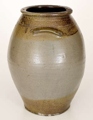 Very Rare Stoneware Jar w/ Double Iron-Dipped Decoration, attrib. John Swann, Alexandria