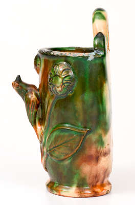 Very Fine Shenandoah Valley Multi-Glazed Redware Wall Pocket