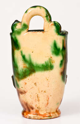 Very Fine Shenandoah Valley Multi-Glazed Redware Wall Pocket