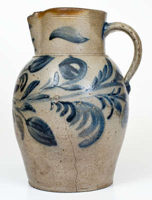 Exceptional Early-Period Shenandoah Valley Stoneware Pitcher w/ Profuse Decoration, attrib. Philip Byers, Strasburg